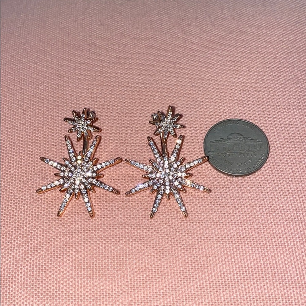 Detachable Star Rose Gold & Crystal Earrings